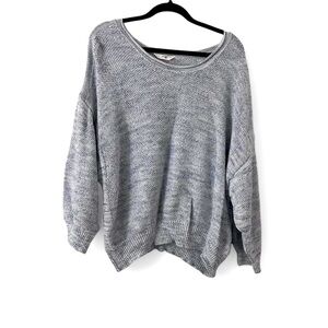 Terra & Sky Grey with Blue Hue Oversized Knit Sweater